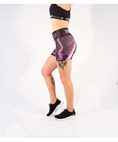 Combat Dollies Purple Lightning Fitness Shorts
