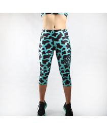 Combat Dollies Mad Cow Fitness Legging Blue Capri