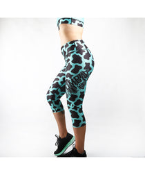Combat Dollies Mad Cow Fitness Legging Blue Capri