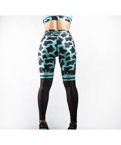 Combat Dollies Mad Cow Fitness Legging Blue with Sock