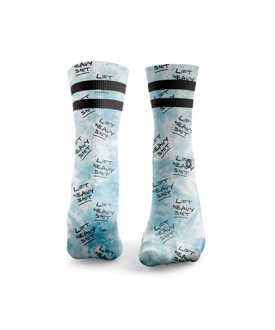 HEXXEE 'Lift Heavy Sh*t Tie Dye' Socks Aqua Blue