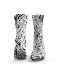 HEXXEE Marble Socks White & Black