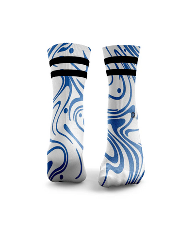 HEXXEE Chocolate Swirl White/Blue Socks