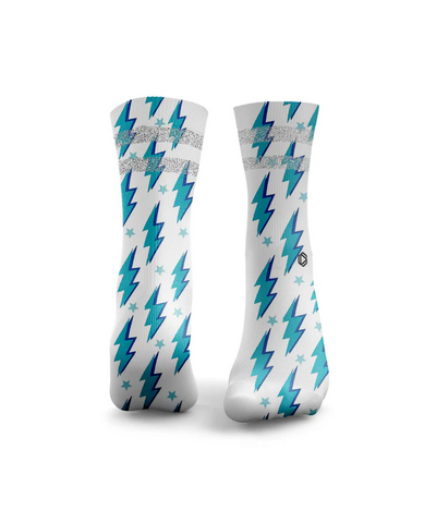 HEXXEE Lightning Bolts Reflective Socks Blue