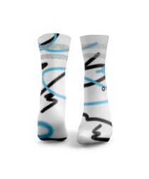 HEXXEE Squiggle Lines Reflective Socks Blue/Black