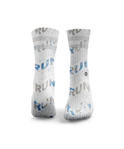 HEXXEE Run Run Run Tie Dye Socks Blue/Grey