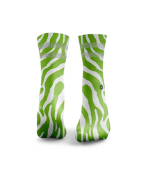 HEXXEE Zebra Print Bright Reflective Socks Green