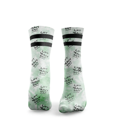 HEXXEE 'Lift Heavy Sh*t Tie Dye' Socks Green