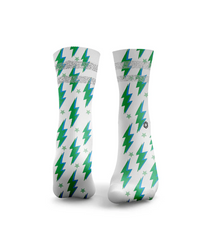 HEXXEE Lightning Bolts Reflective Socks Green