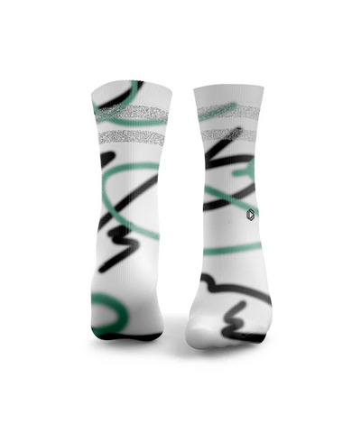 HEXXEE Squiggle Lines Reflective Socks Green/Black