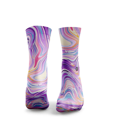 HEXXEE Marble Socks Purple