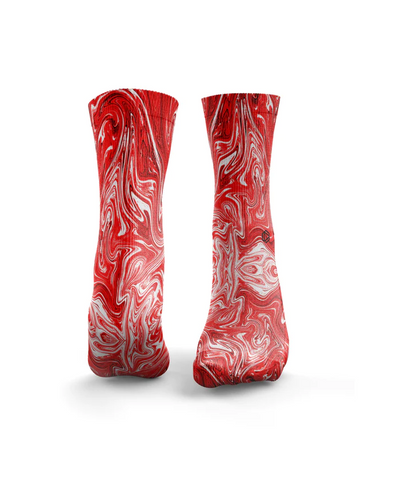 HEXXEE Marble Socks Red