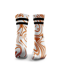 HEXXEE Chocolate Swirl White/Orange Socks