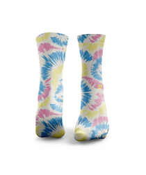 HEXXEE Pastel Tie Dye Pink Blue & Yellow Socks