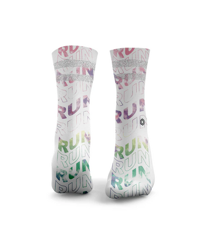 HEXXEE Run Run Run Tie Dye Socks Pink/Green/Purple