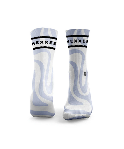 HEXXEE 'Swirls 2 Lines' Purple Socks
