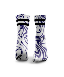 HEXXEE Chocolate Swirl White/Purple Socks