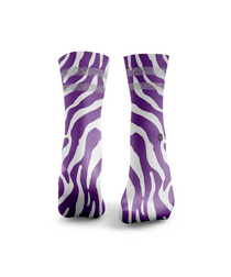 HEXXEE Zebra Print Bright Reflective Socks Purple