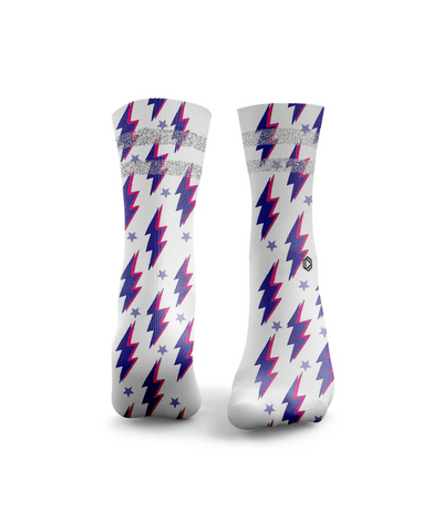 HEXXEE Lightning Bolts Reflective Socks Purple