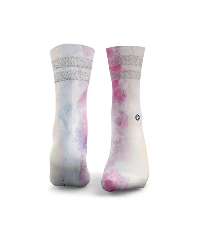 HEXXEE Tie Dye Rainbow Streak Glitter Socks