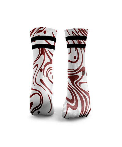 HEXXEE Chocolate Swirl White/Red Socks