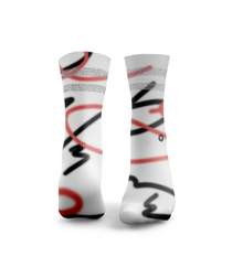 HEXXEE Squiggle Lines Reflective Socks Red/Black