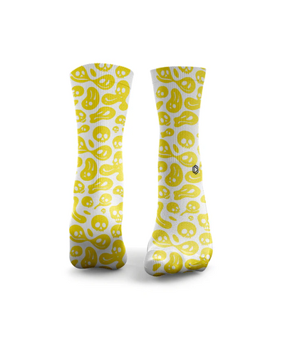 HEXXEE Skull Smileys Yellow Socks