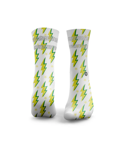 HEXXEE Lightning Bolts Reflective Socks Yellow