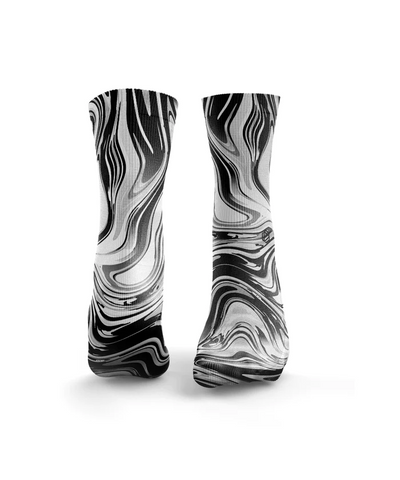 HEXXEE Marble Socks Black & White