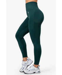 Famme Peach Scrunch Seamless Leggings Dark Green GymWear UK