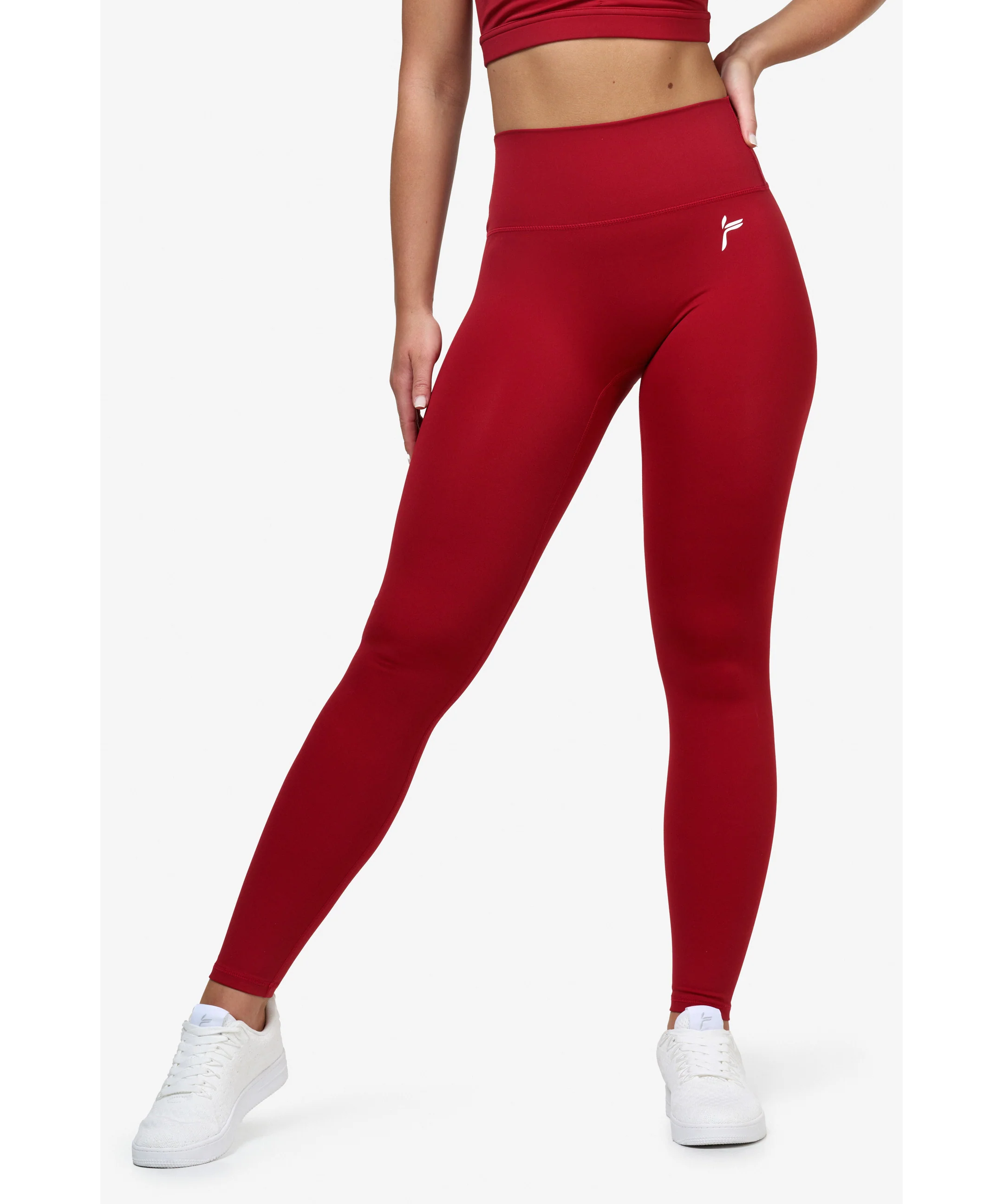 Famme Scrunch Bum High Waisted Leggings Red GymWear UK