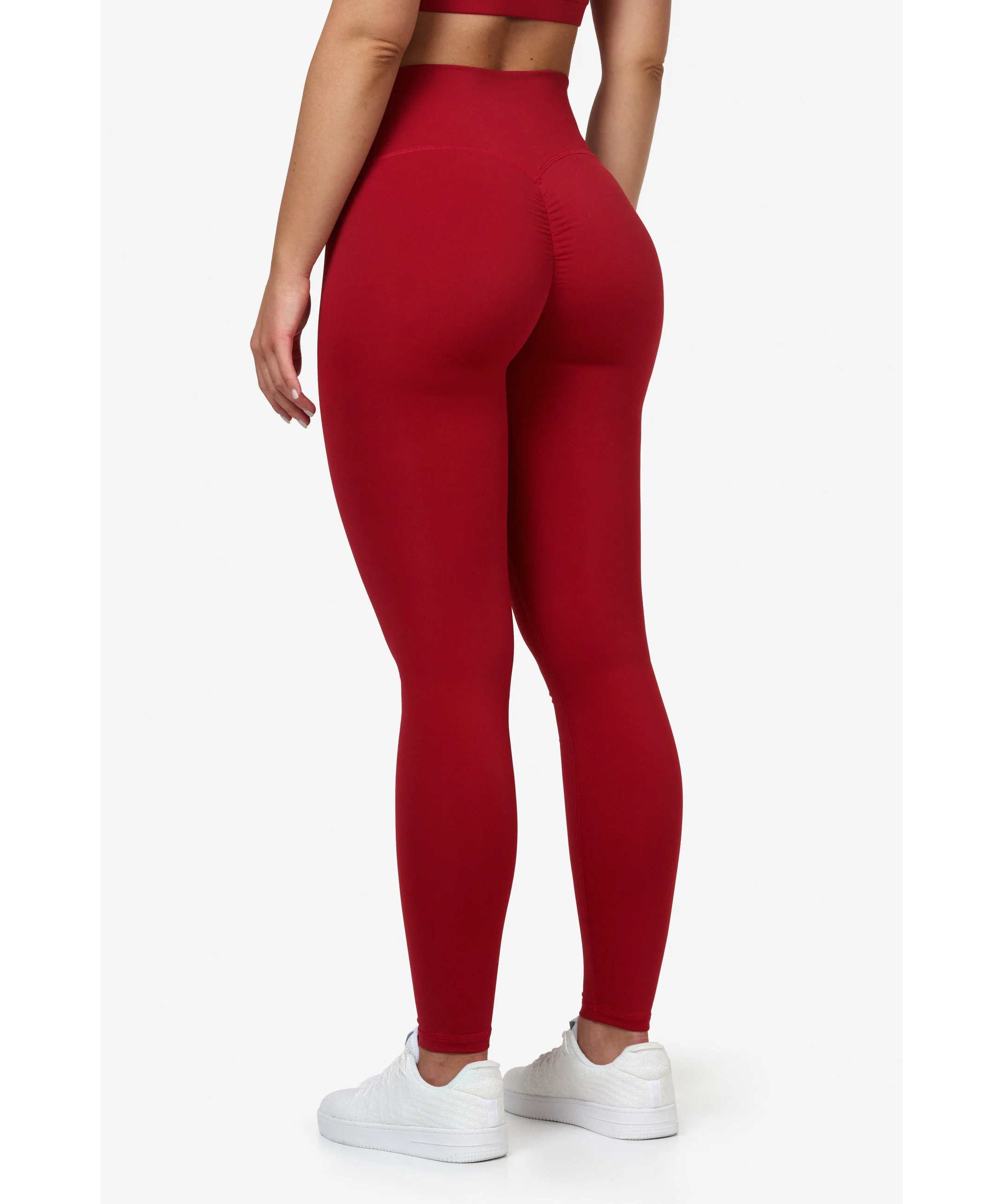 Famme Scrunch Bum High Waisted Leggings Red XS 8 Red