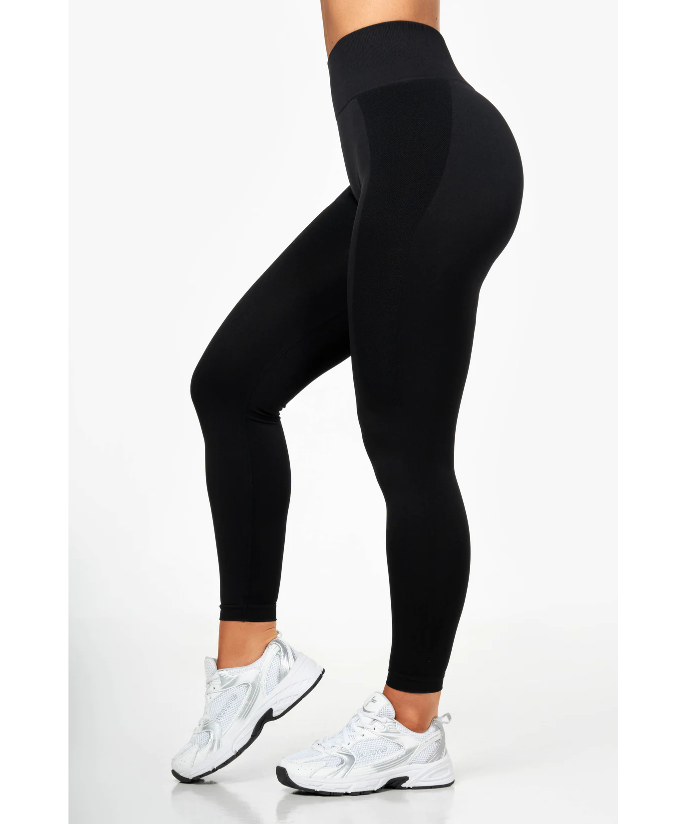 Famme Rise High Waisted Seamless Leggings Black GymWear UK