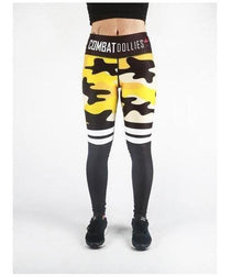 Combat Dollies Yellow Camo Stripe Fitness Leggings