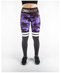Combat Dollies Purple Camo Stripe Fitness Leggings