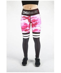 Combat Dollies Pink Camo Stripe Fitness Leggings