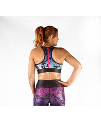 Combat Dollies Black Splatter Sports Bra