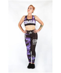 Combat Dollies Purple Camo Sports Bra