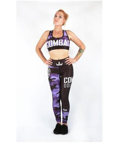 Combat Dollies Purple Camo Sports Bra