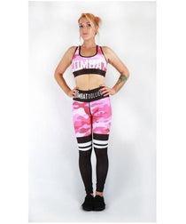 Combat Dollies Pink Camo Sports Bra