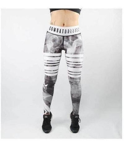 Combat Dollies Smoking Fitness Leggings White