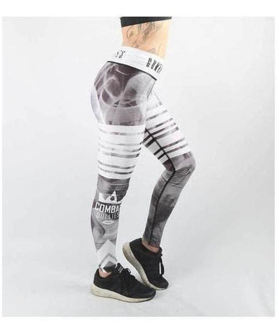 Combat Dollies Smoking Fitness Leggings White
