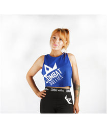 Combat Dollies Cropped Vest Blue