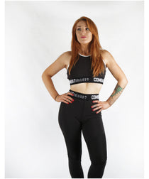 Combat Dollies Black Cross Back Crop Top