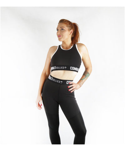 Combat Dollies Black Cross Back Crop Top