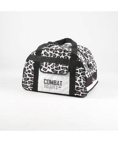 Combat Dollies White Leopard Print Sports Bag