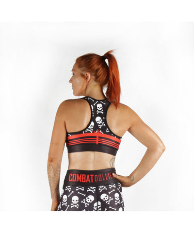 Combat Dollies Skull & Crossbones Sports Bra