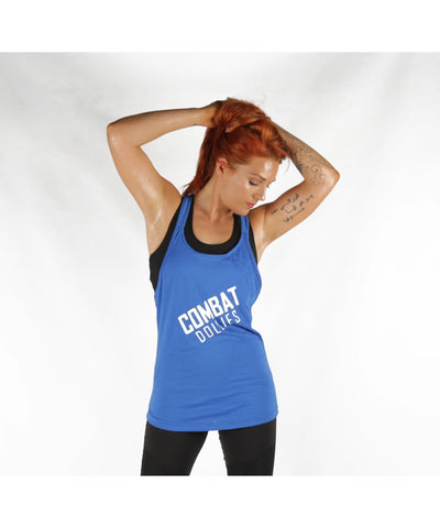 Combat Dollies T-Back Tank Top Blue