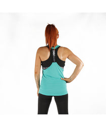 Combat Dollies T-Back Tank Top Teal