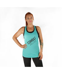 Combat Dollies T-Back Tank Top Teal